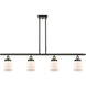 Ballston Small Bell LED 48 inch Black Antique Brass Island Light Ceiling Light in Matte White Glass