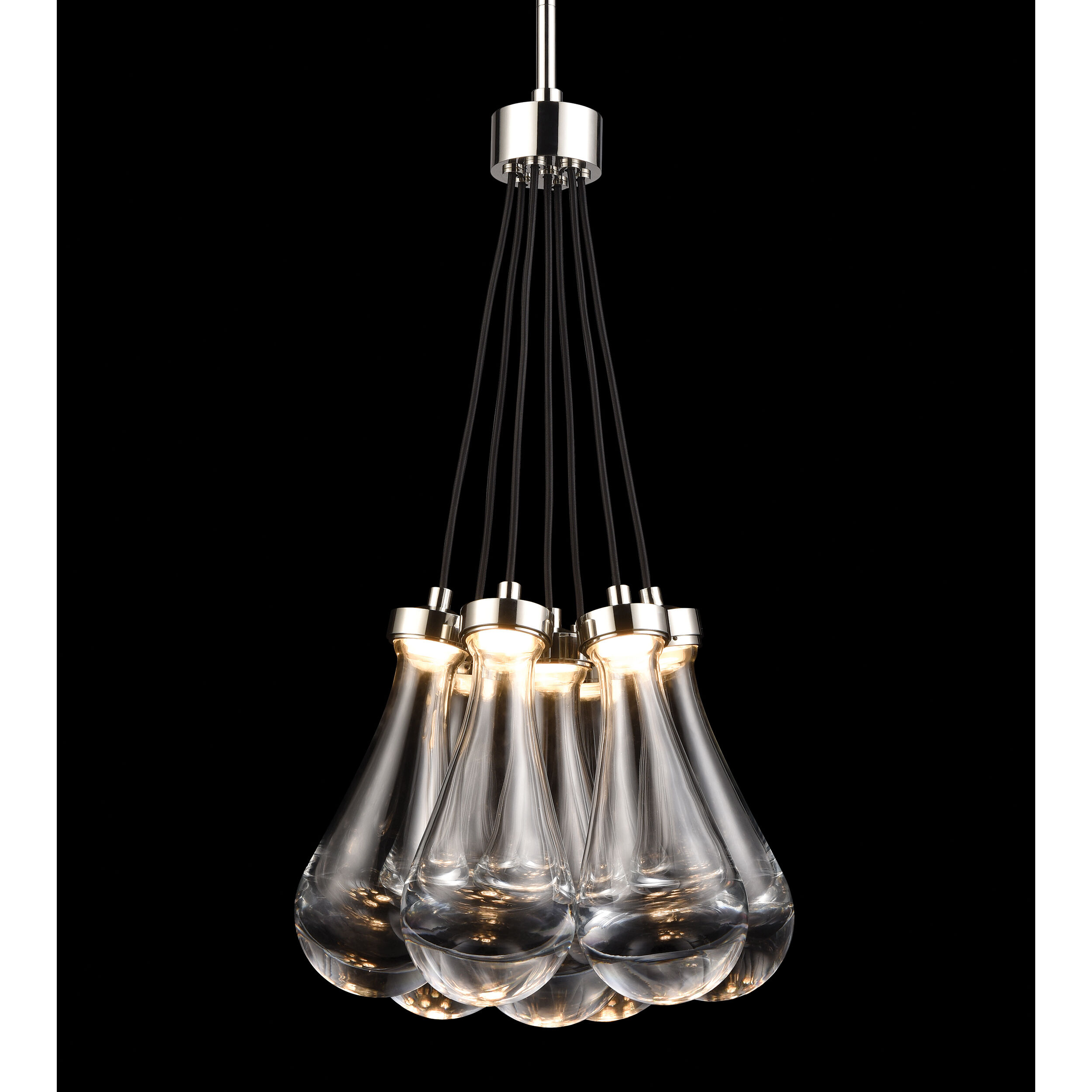 Vaso 7 Light 16.88 inch Polished Nickel Chandelier Ceiling Light