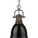 Yep Duncan 1 Light 8.88 inch Rubbed Bronze Pendant Ceiling Light in Black