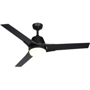 Crescent 52 inch Black with Black-Walnut Blades Ceiling Fan