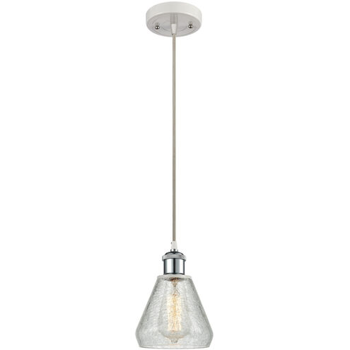 Ballston Conesus LED 6 inch White and Polished Chrome Mini Pendant Ceiling Light, Ballston