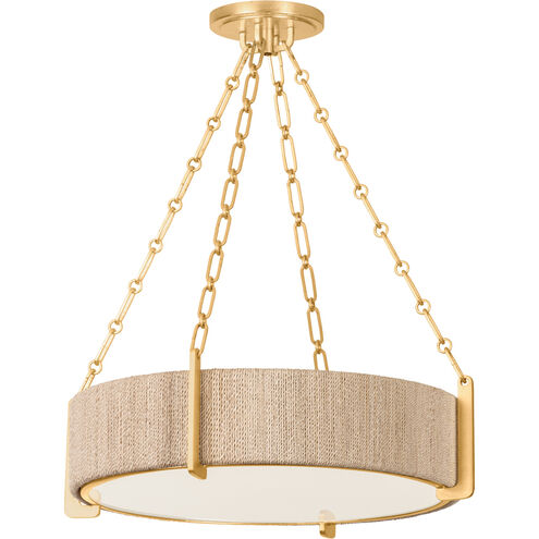 Quebec 4 Light 22 inch Gold Leaf Chandelier Ceiling Light