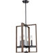 Blairmore 4 Light 14.75 inch Ironwood On Metal And Graphite Foyer Pendant Ceiling Light in Graphite and Ironwood