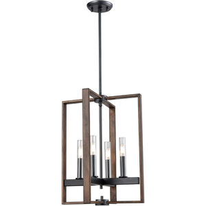 Blairmore 4 Light 14.75 inch Ironwood On Metal And Graphite Foyer Pendant Ceiling Light in Graphite and Ironwood