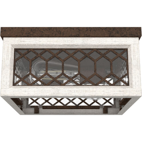 Chevron 2 Light Textured Rust Flush Mount Ceiling Light