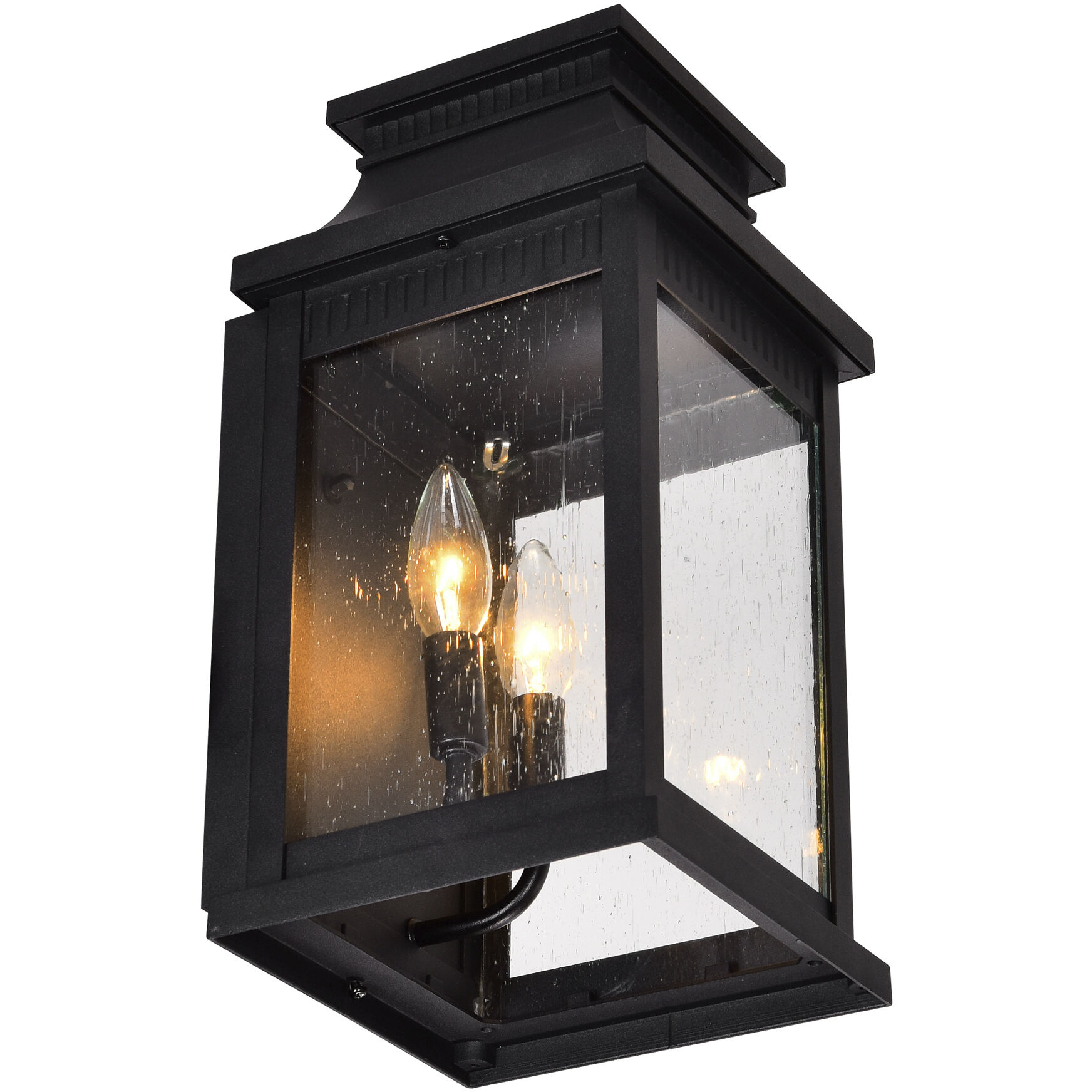Milford 2 Light 14 inch Black Outdoor Wall Light