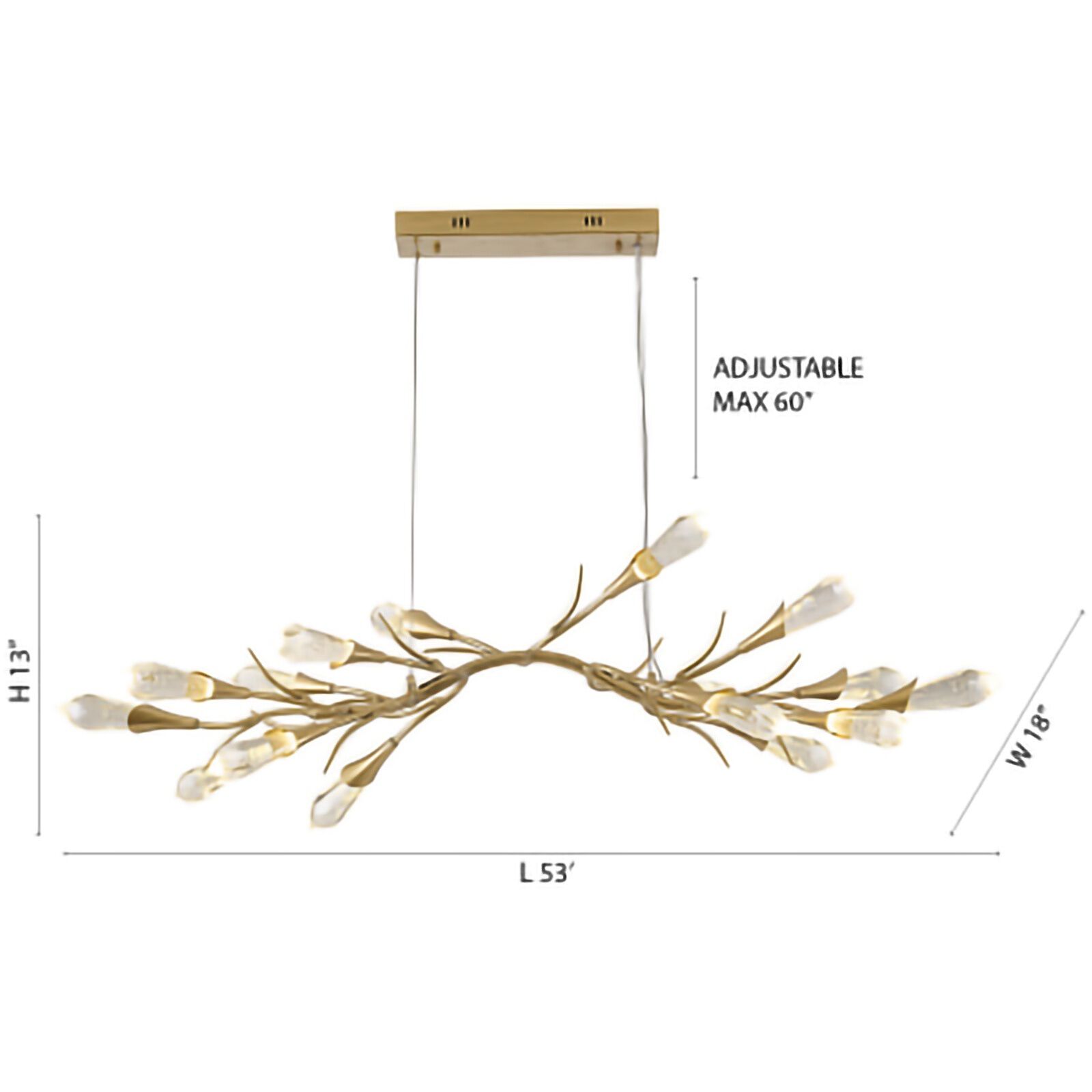 IMC Series 16 Light 18 inch Gold Chandelier Ceiling Light