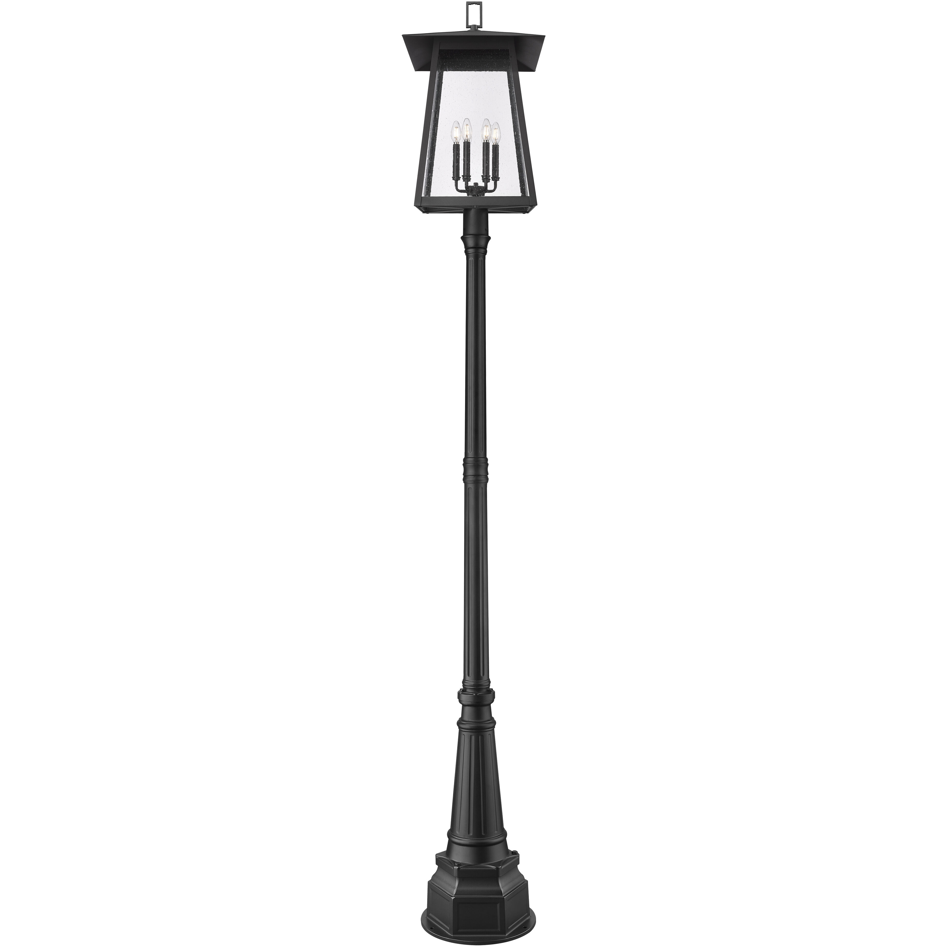 Rainer 6 Light 113.5 inch Black Outdoor Post Mounted Fixture in G9