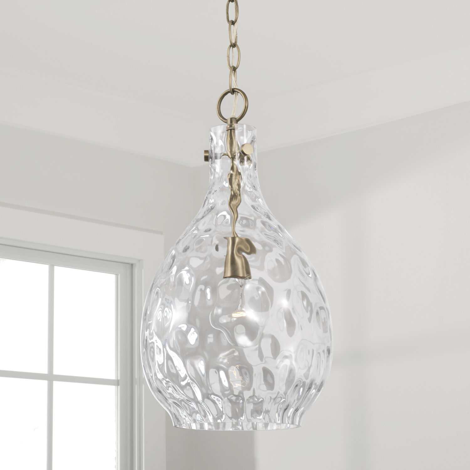 Brentwood 1 Light 9.75 inch Aged Brass Pendant Ceiling Light