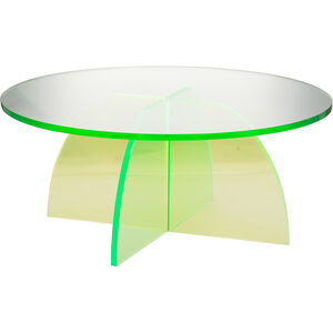 Callie 30 inch Clear and Green Coffee Table
