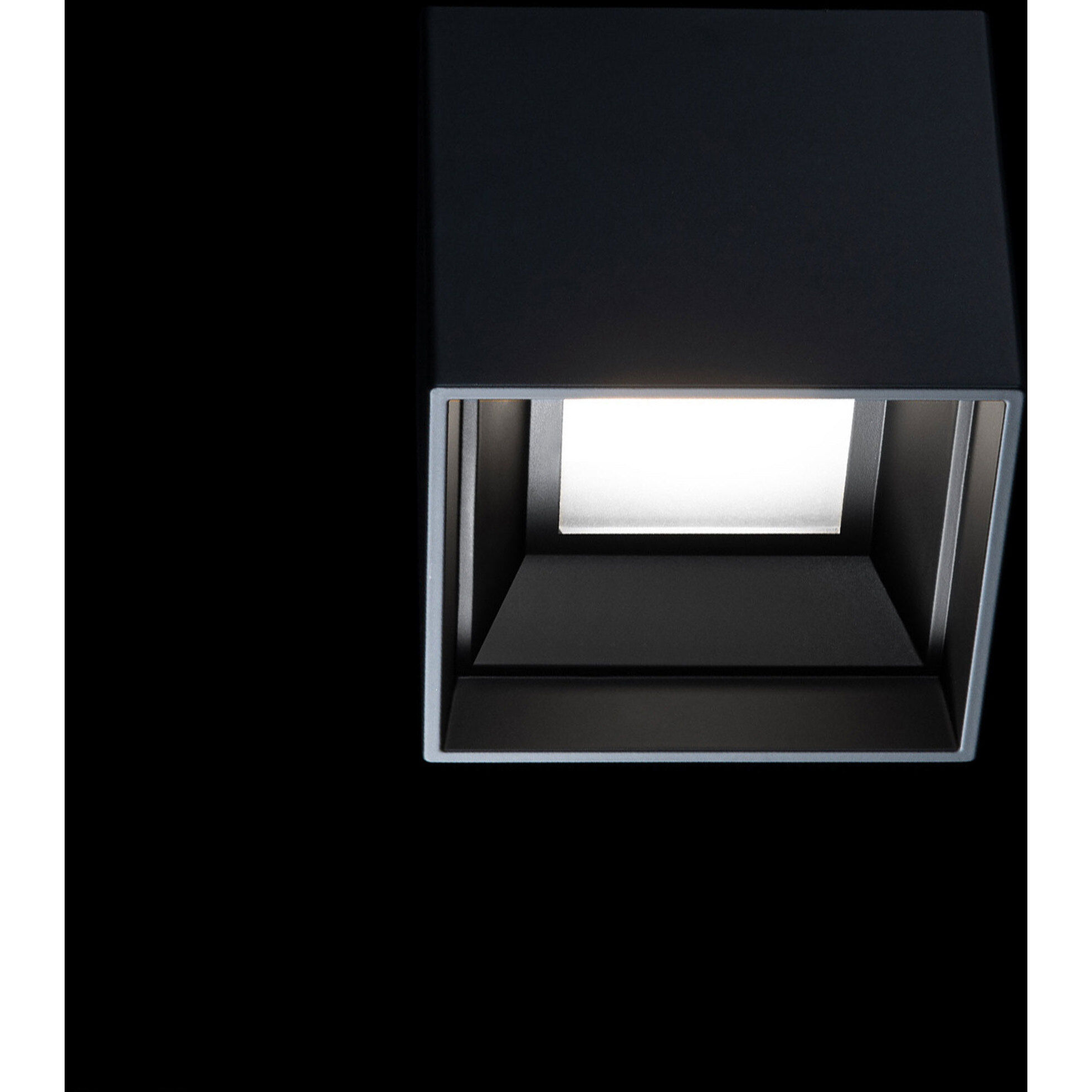 Kube 1 Light 5 inch Black Outdoor Flush Mount in 3500K