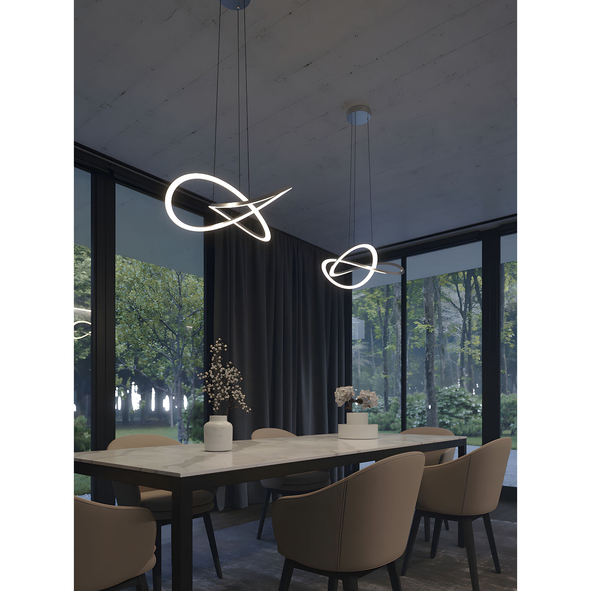 Celeste LED 23.63 inch Satin Nickel Pendant Ceiling Light