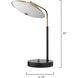 Marvin 20 inch 7.00 watt Brushed Brass & Matte Black Desk Lamp Portable Light