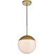 Eclipse 1 Light 10 inch Brass Pendant Ceiling Light