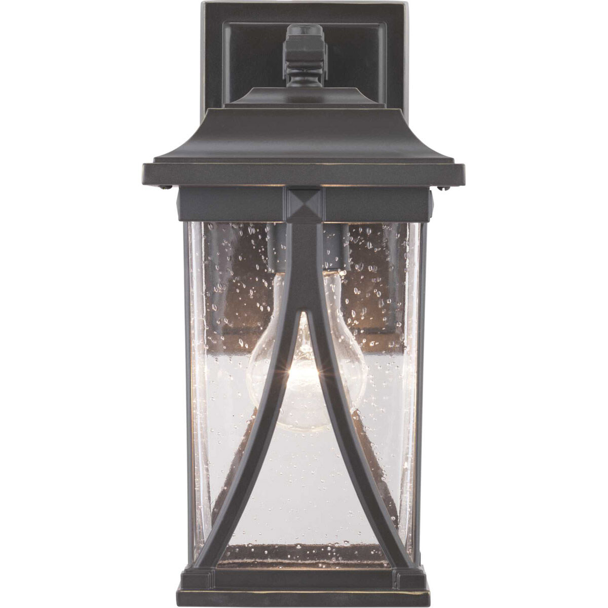 Abbott 1 Light 12 inch Antique Bronze Outdoor Wall Lantern, Small