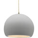Radiance LED 12.25 inch Bisque and Antique Brass Pendant Ceiling Light