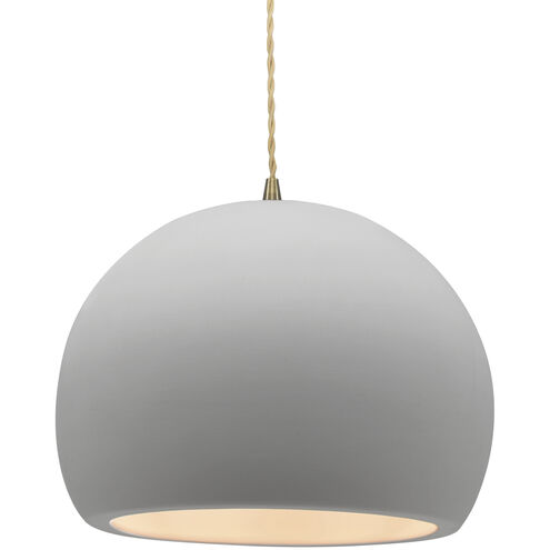Radiance LED 12.25 inch Bisque and Antique Brass Pendant Ceiling Light