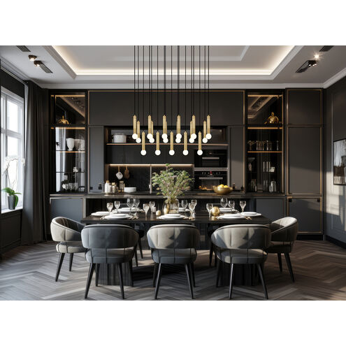 Stari Linear Chandelier Ceiling Light in Modern Gold