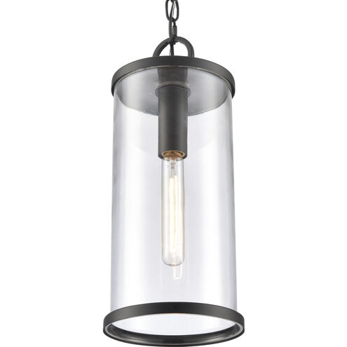Hopkins 1 Light 7.25 inch Charcoal Black Outdoor Pendant