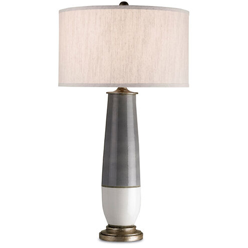 Urbino 35 inch 150 watt Pyrite Bronze/Gray/White Crackle Table Lamp Portable Light