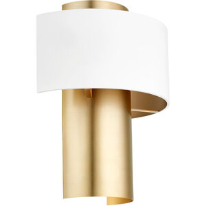 Fort Worth 1 Light 12 inch Studio White and Aged Brass Wall Sconce Wall Light
