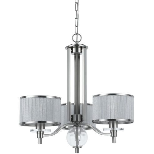 Abaco 3 Light 26 inch Brushed Steel Chandelier Ceiling Light