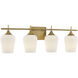 Octave 4 Light 28.75 inch Warm Brass Bathroom Vanity Light Wall Light, Essentials