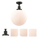 Franklin Restoration XX-Large Beacon LED 12 inch Oil Rubbed Bronze Semi-Flush Mount Ceiling Light in Matte White Glass, Franklin Restoration