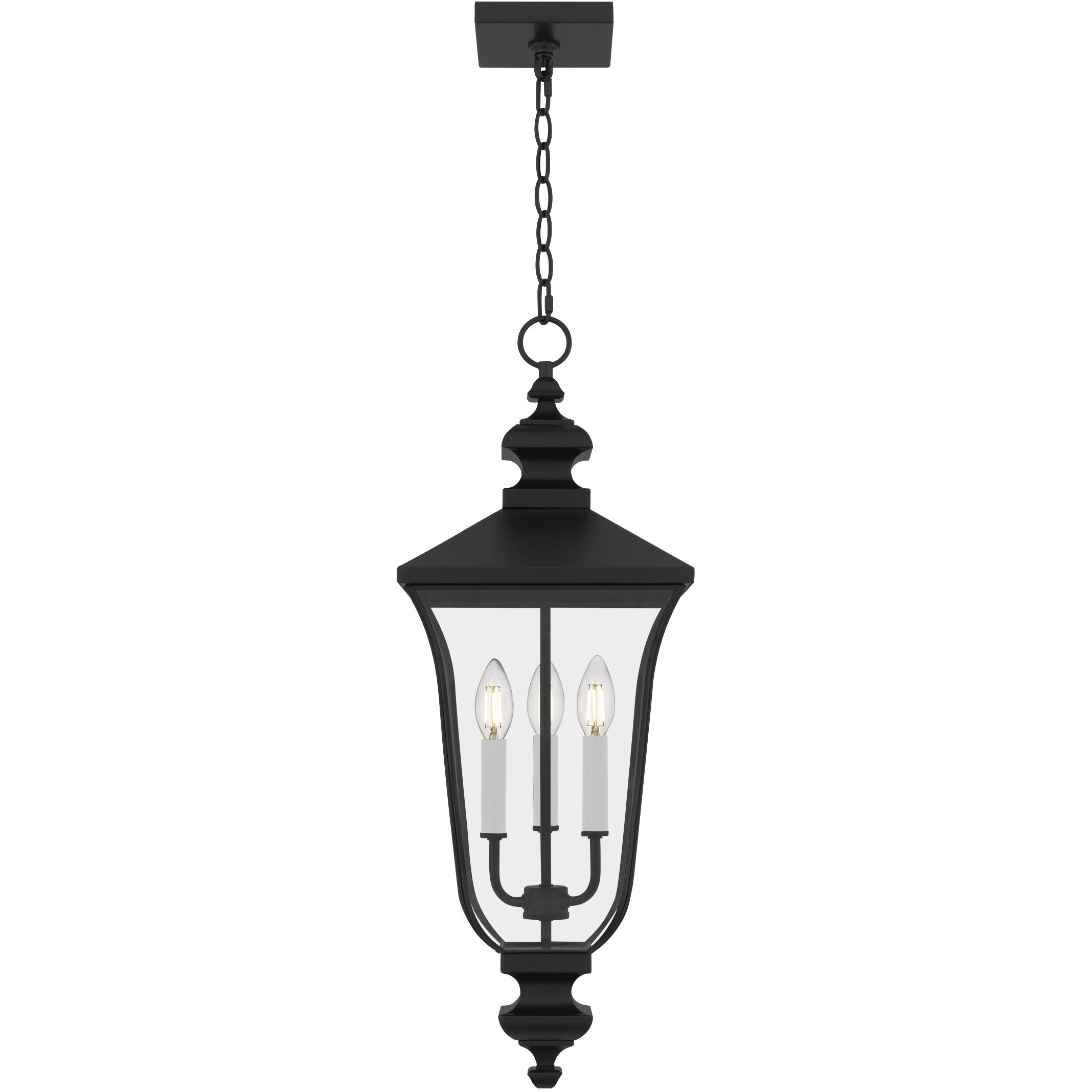 Farley 3 Light 9.75 inch Matte Black Outdoor Hanging Lantern