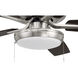 Pro Plus 119 52 inch Brushed Polished Nickel with Driftwood/Grey Walnut Blades Contractor Ceiling Fan, Pan