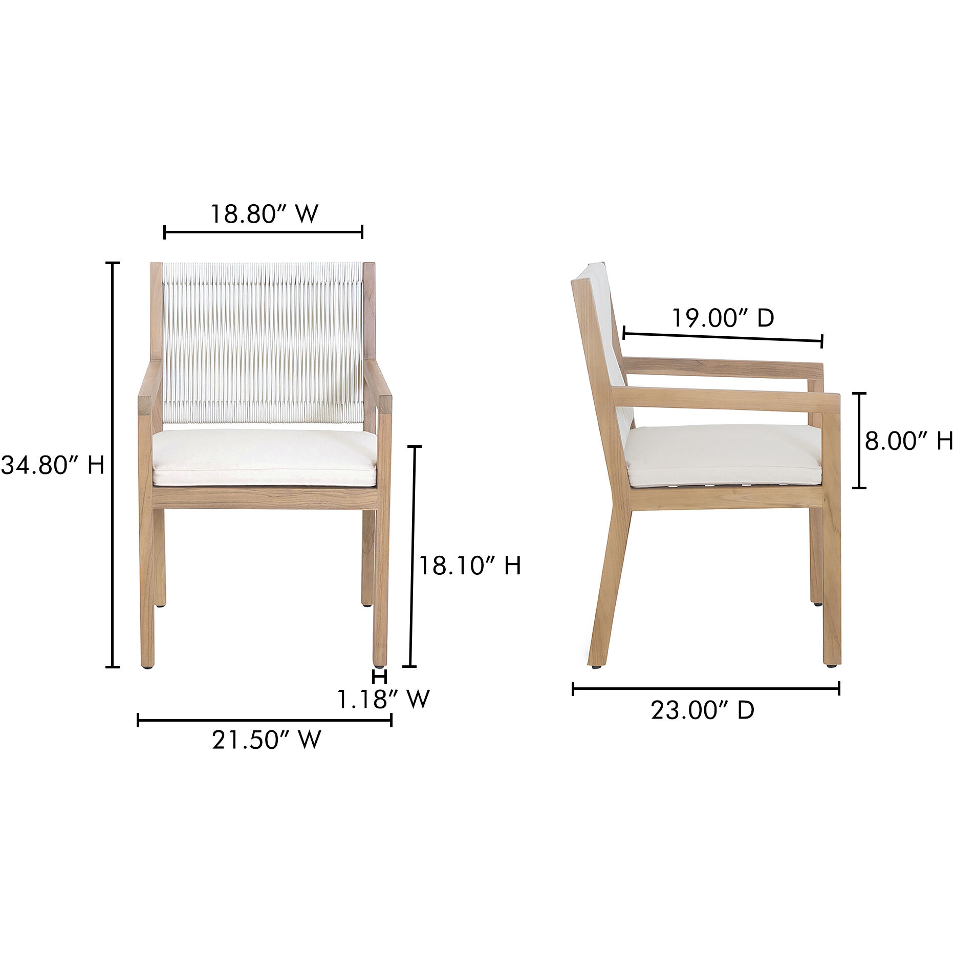 Luce Natural Outdoor Dining Chair