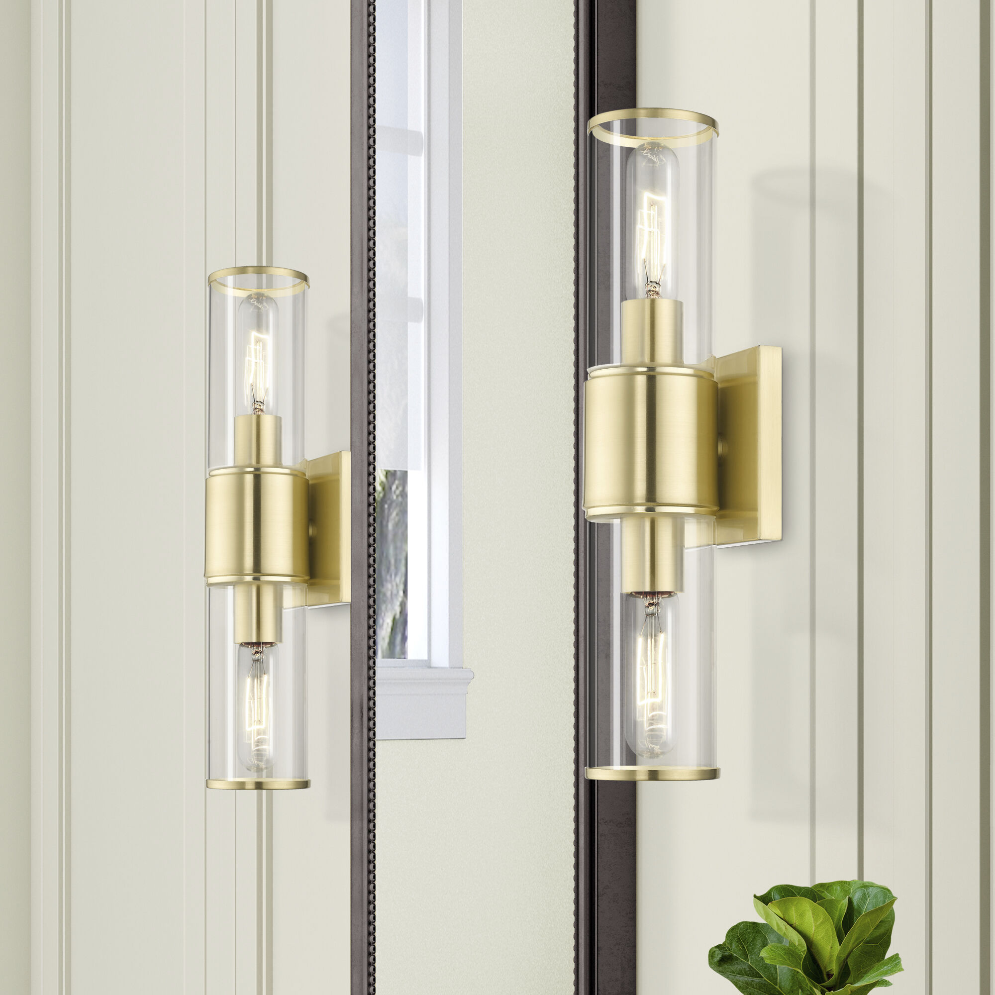 Quincy 2 Light 16 inch Satin Brass Vanity Sconce Wall Light