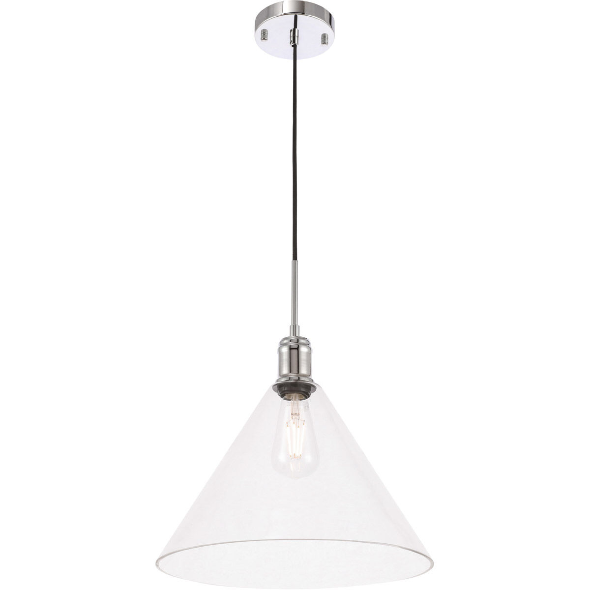 Hugh 1 Light 13.75 inch Chrome Pendant Ceiling Light