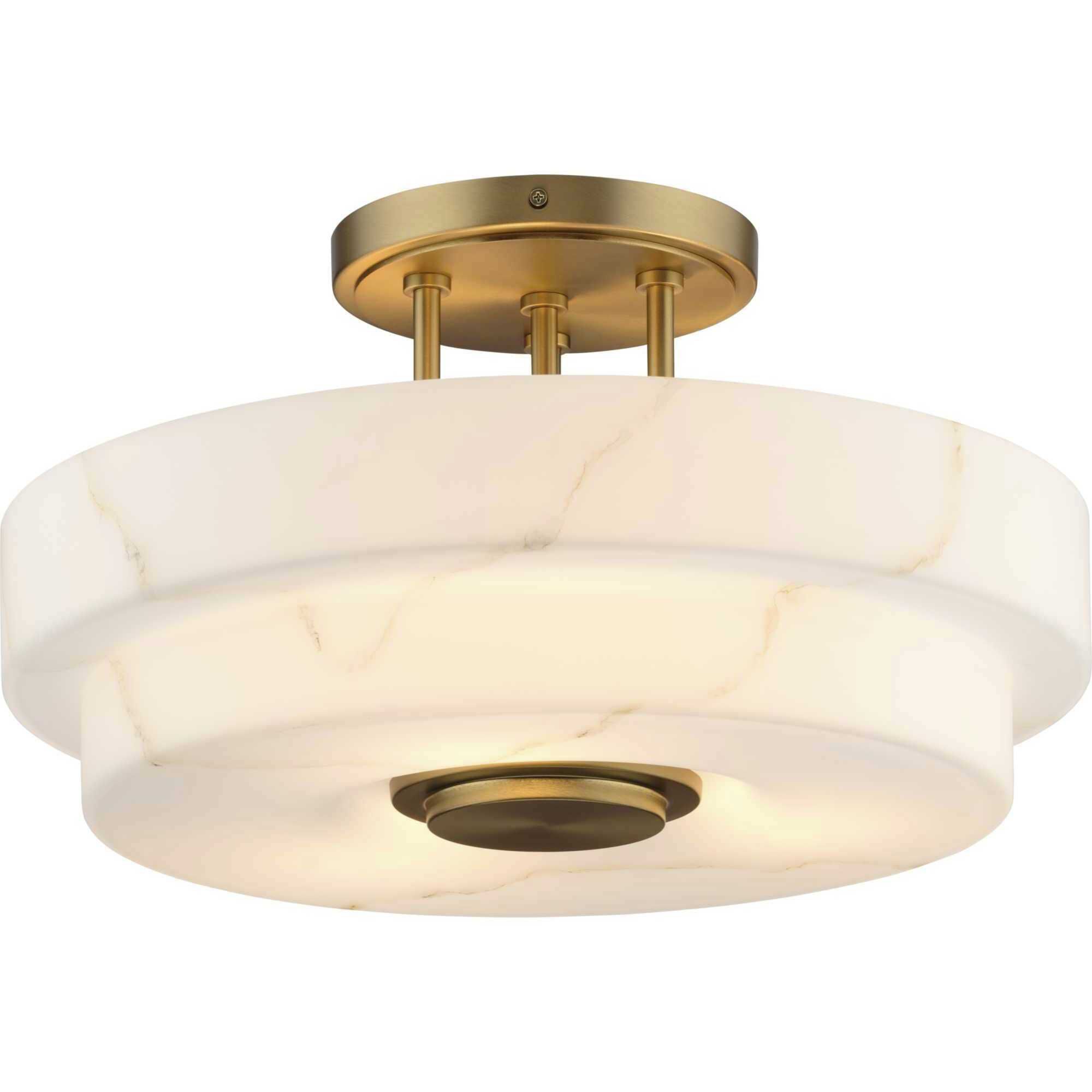 Tosca 3 Light 18 inch Brushed Bronze Semi-Flush Mount Ceiling Light, Design Series
