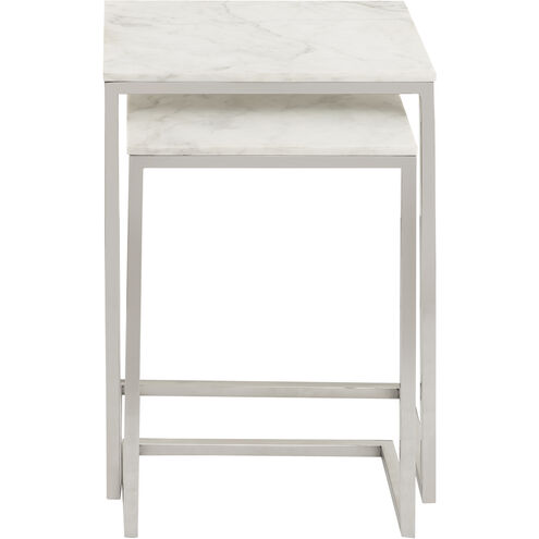 Affiliate 27 X 18 inch White with Polished Nickel Accent Table