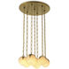 Alesa 7 Light 19.69 inch Antique Brass and Alabaster Pendant Ceiling Light