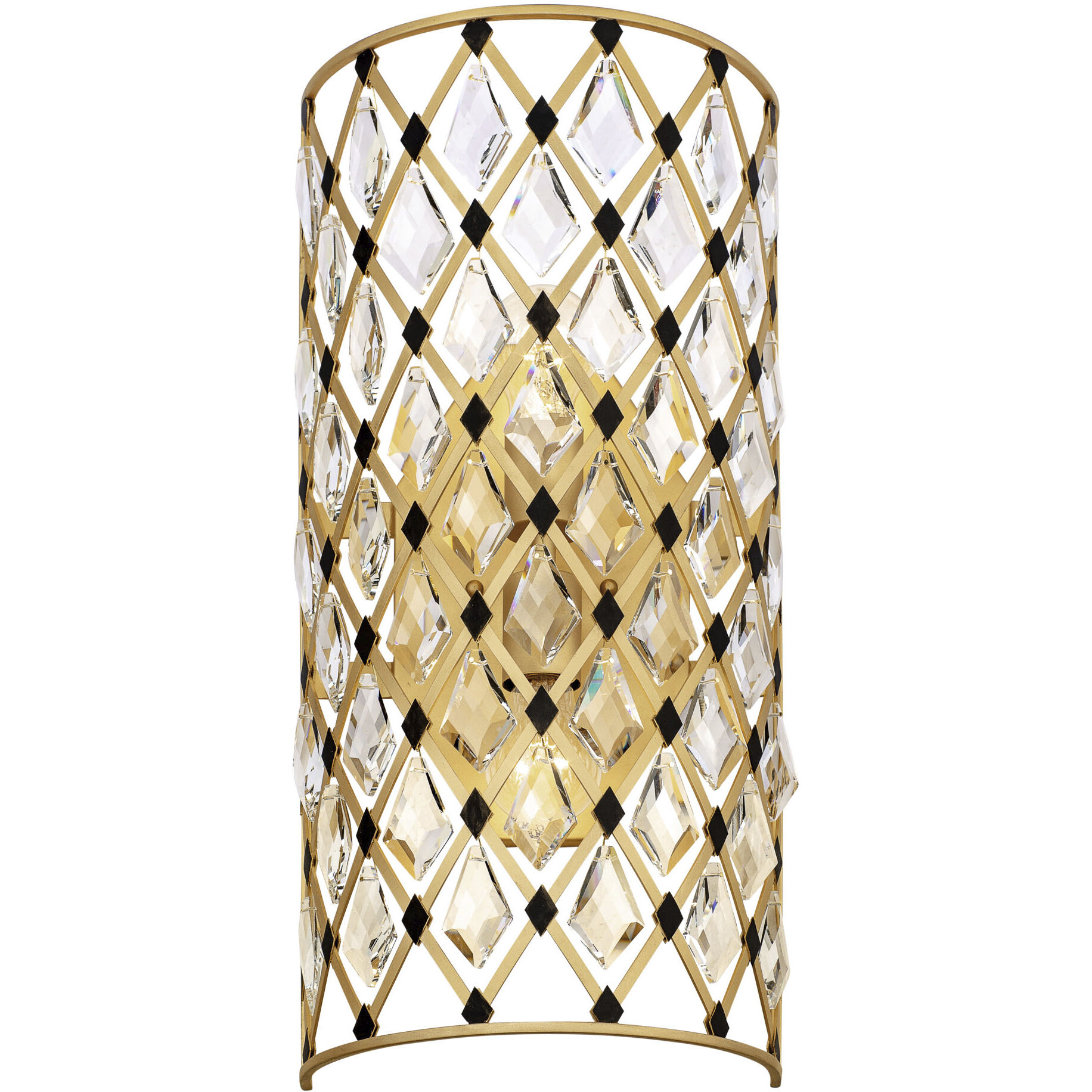 Windsor 2 Light 10 inch French Gold and Matte Black Wall Sconce Wall Light