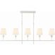 Broche 5 Light 53.5 inch Matte White Linear Chandelier Ceiling Light
