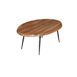 Oval 39 X 26 inch Natural Finish Coffee Table