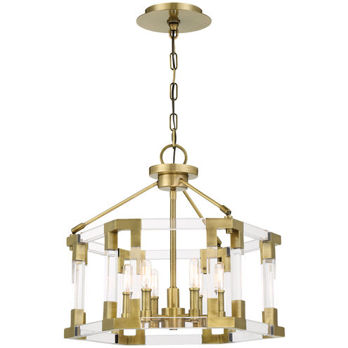 Prima Vista 6 Light 21.25 inch Aged Antique Brass Semi Flush And Pendant Ceiling Light