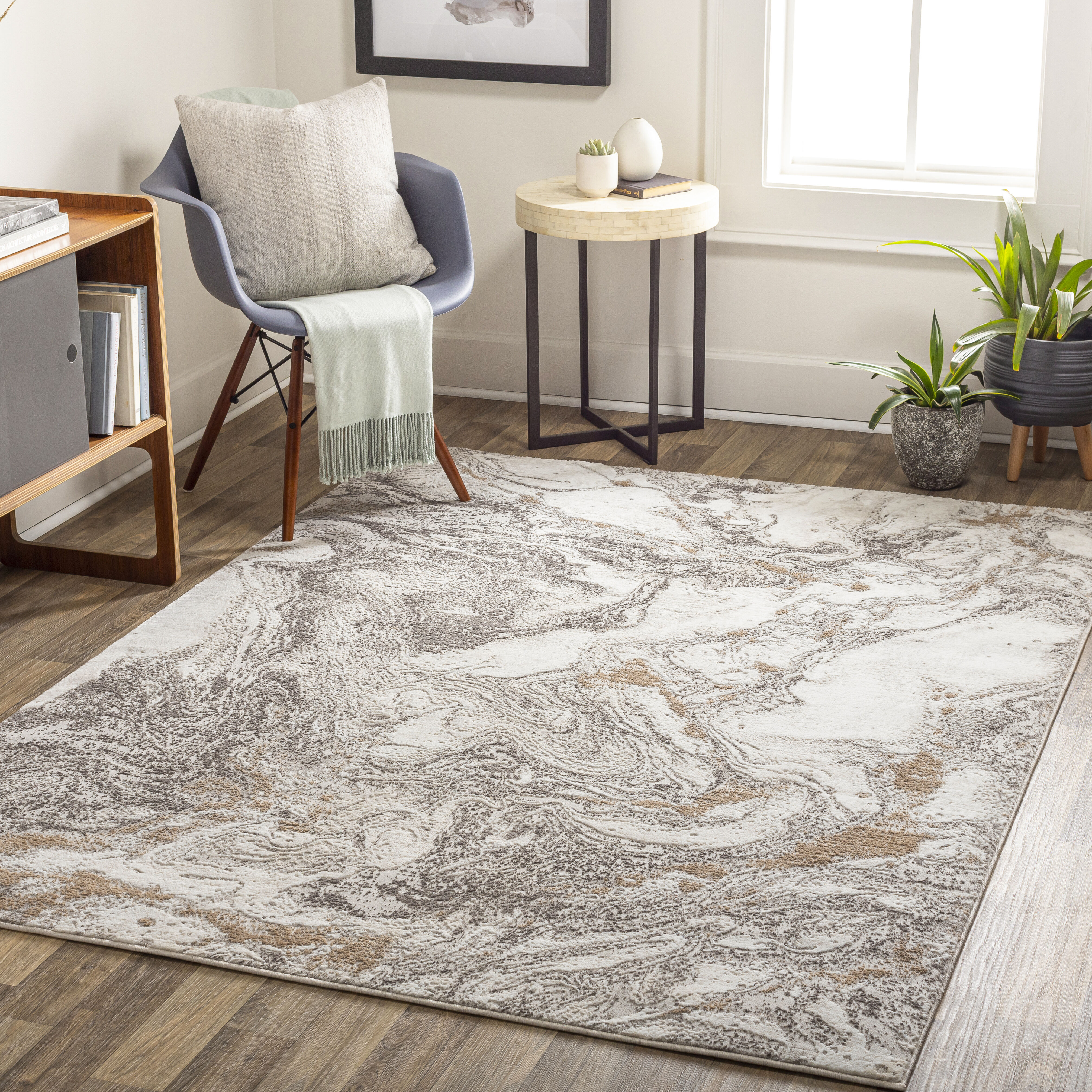 Allegro 120 X 94 inch Light Grey Rug, Rectangle