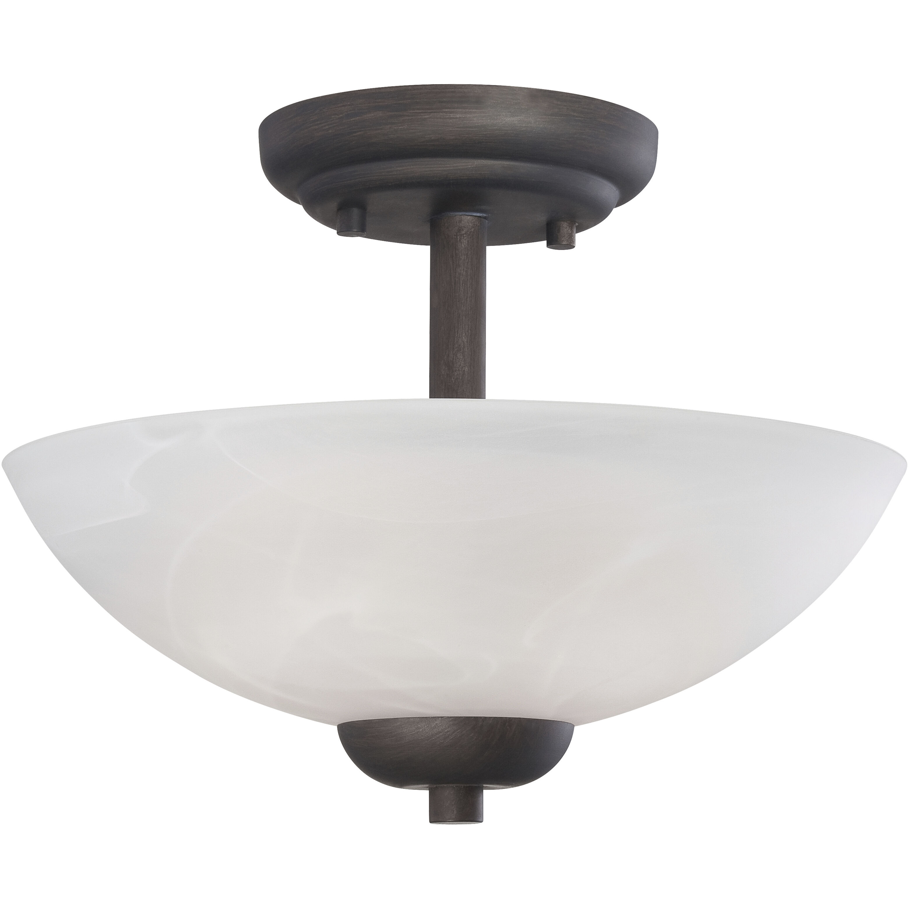 Tia 2 Light 11.75 inch Painted Bronze Semi Flush Mount Ceiling Light