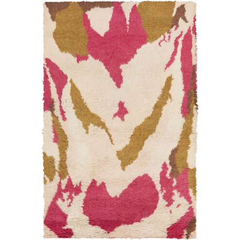 Liona 132 X 96 inch Pale Pink, Bright Pink, Tan, Dark Brown Rug