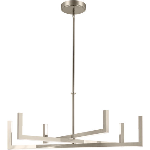 Priam LED 38 inch Polished Nickel Chandelier Ceiling Light, Medium