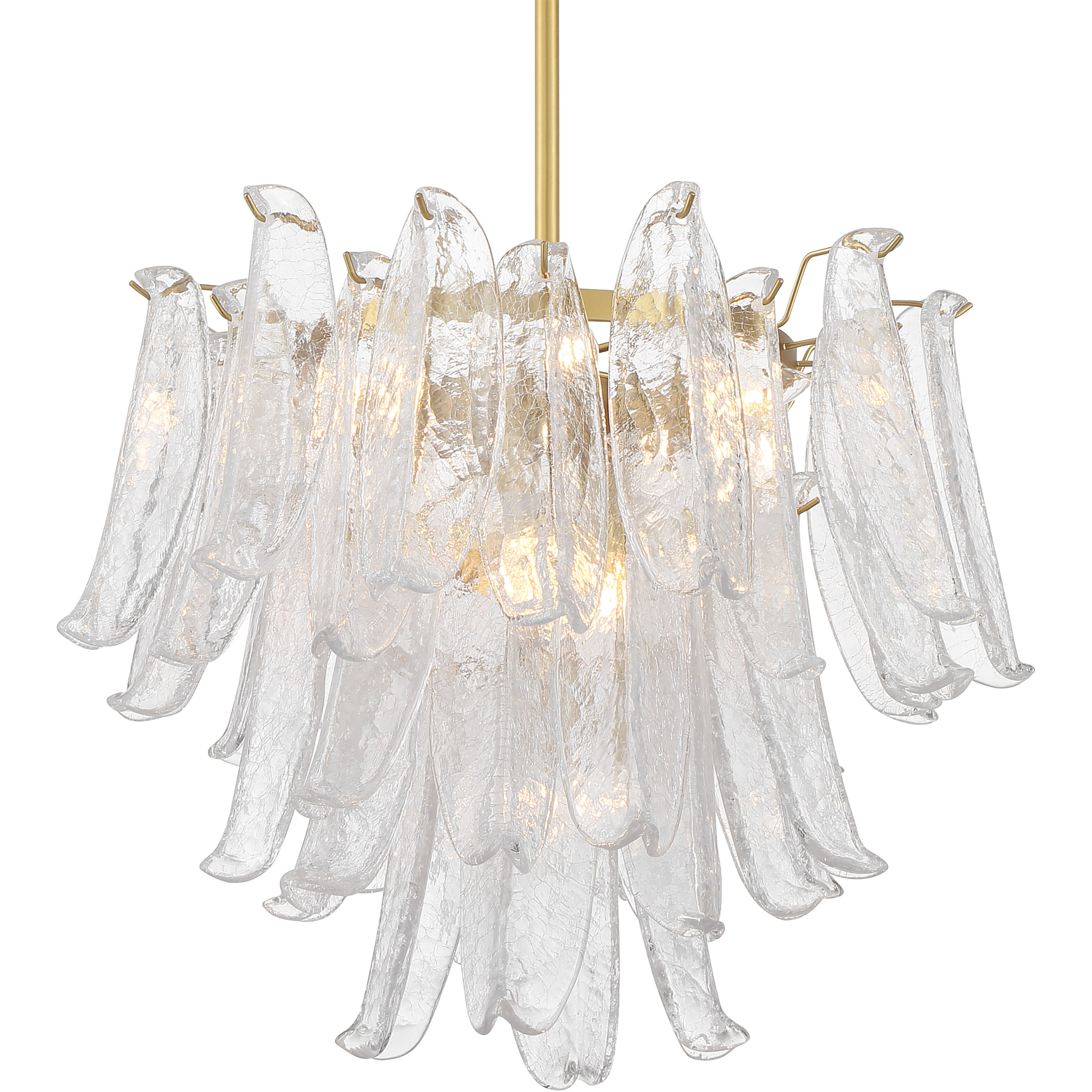 Regent 9 Light 23 inch Legacy Brass Chandelier Ceiling Light in Clear Crackled Glass