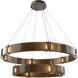 Parallel LED Flat Bronze Chandelier Ceiling Light, Two-Tier Ring