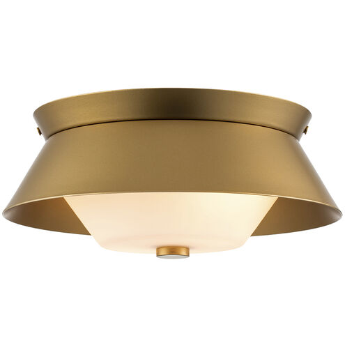 Bowtie 2 Light 10 inch Laquered Gold Flush Mount Ceiling Light in Lacquered Gold