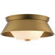 Bowtie 2 Light 10 inch Laquered Gold Flush Mount Ceiling Light in Lacquered Gold