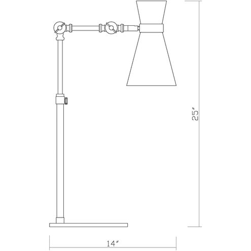 Soriano 25 inch 60.00 watt Matte Black/Brushed Nickel Table Lamp Portable Light