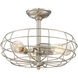Scout 3 Light 16 inch Satin Nickel Semi-Flush Ceiling Light